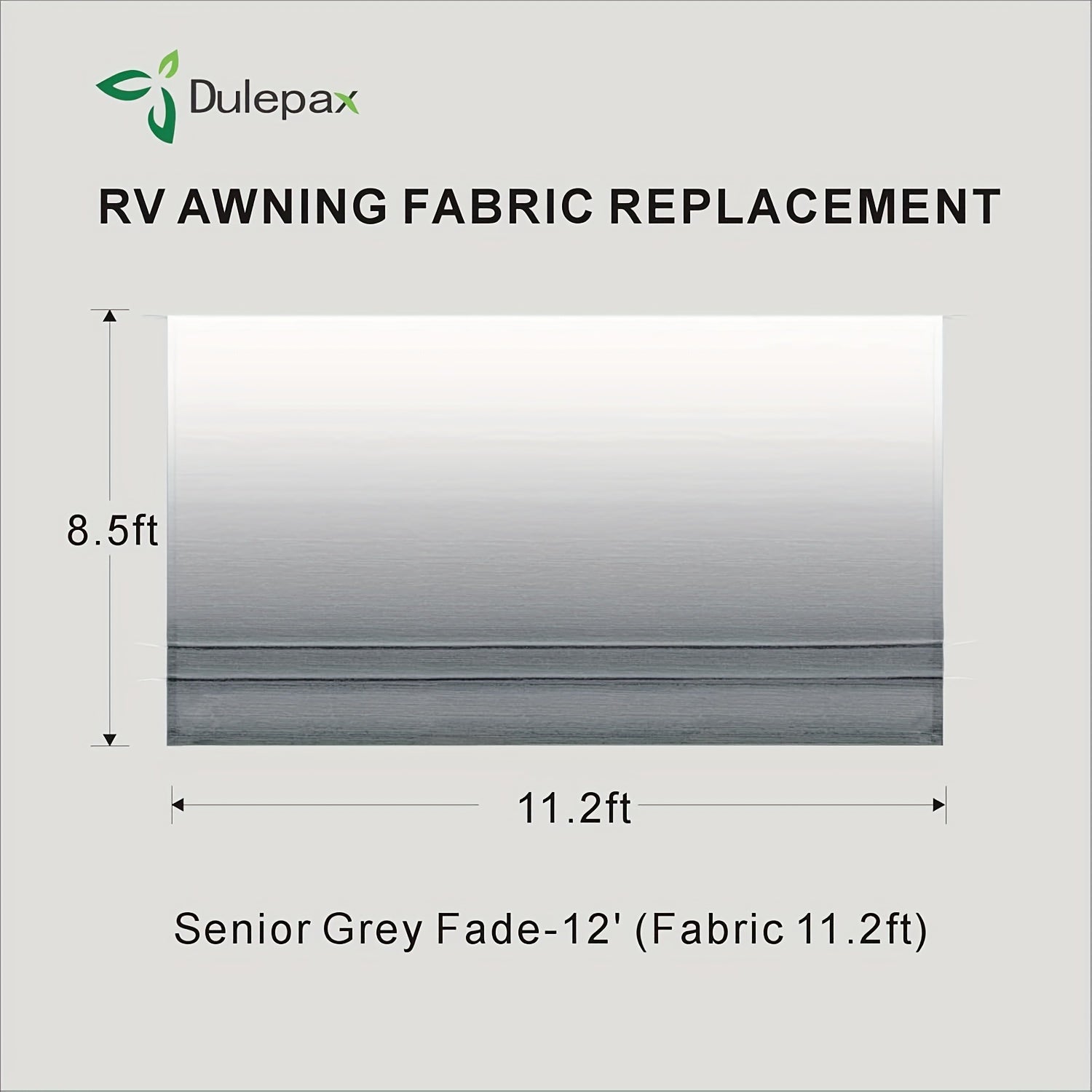 RV Awning Fabric Replacement (17.2ft) - Heavy Duty 16oz Vinyl Fabric - Universal RV Awning Replacement for All Brands - Premium Fade Grey Blue