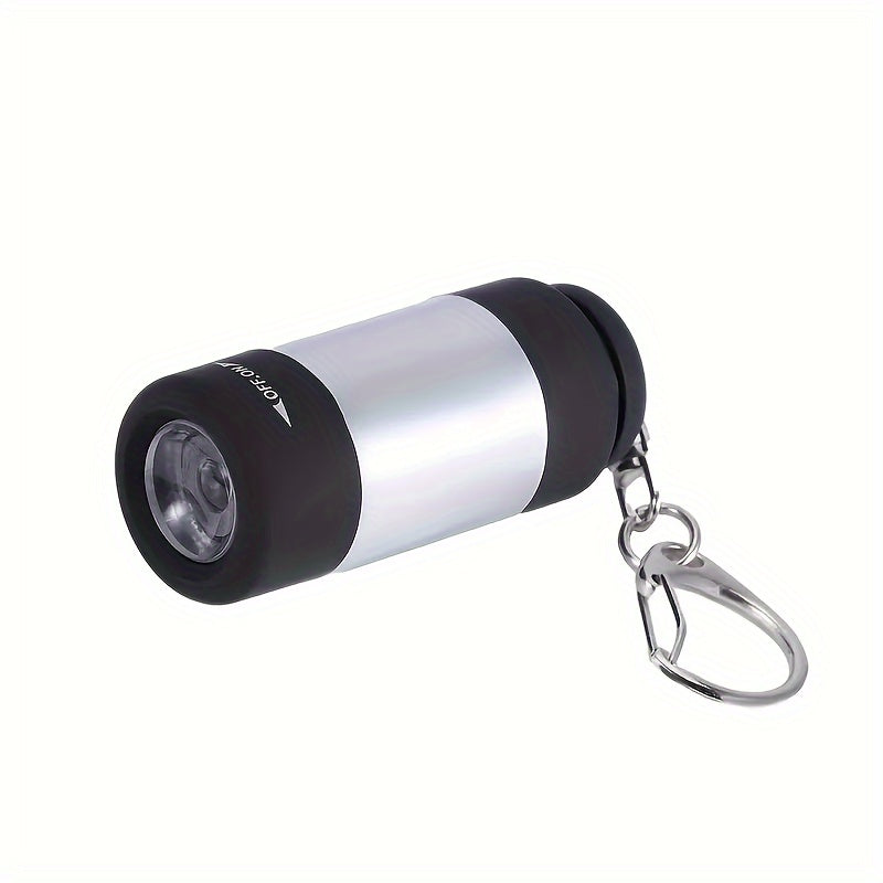 USB rechargeable portable flashlight keychain mini powerful light, camping ultra-bright lamp, outdoor equipment, IP44 protection rating