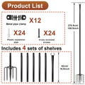 4/6 Pack 10FT String Light Poles, Galvanized Metal Outdoor String Light Poles, Courtyard Light Pole with Fork Design, Perfect for Backyard, Patio, Deck, Garden, Wedding and Party, 2-in-1 Design