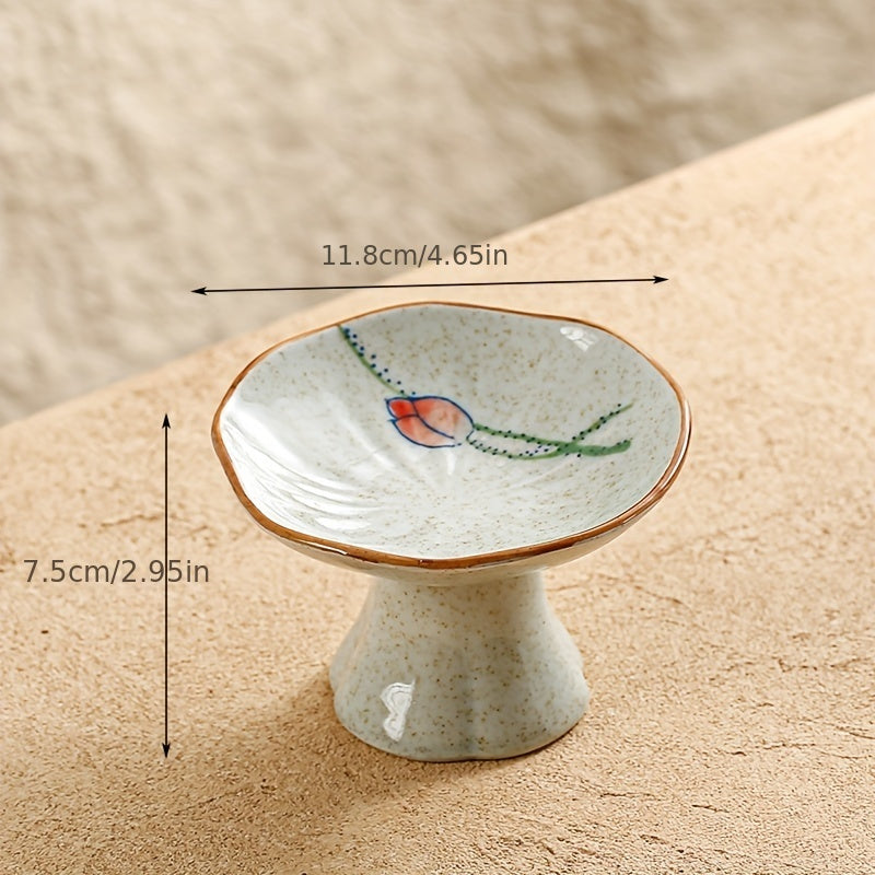 1pc Pedestal Bowl, Tall Fruit Bowl Multi-Purpose, Snack Dish, Appetizer Plate/ Fr: 1pc Bol sur pied, Coupe à fruits sur pied polyvalente, Plat à apéritif, Plat à snacks