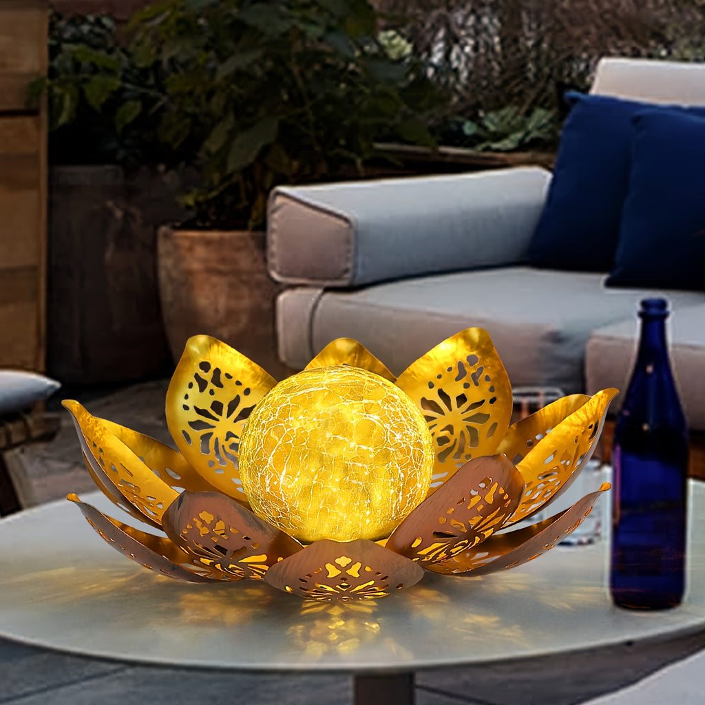 Solar Courtyard Light Outdoor Decoration - Bright Lotus Table Lamp, Solar Light for Courtyard Pathway Courtyard Balcony Exterior Decoration