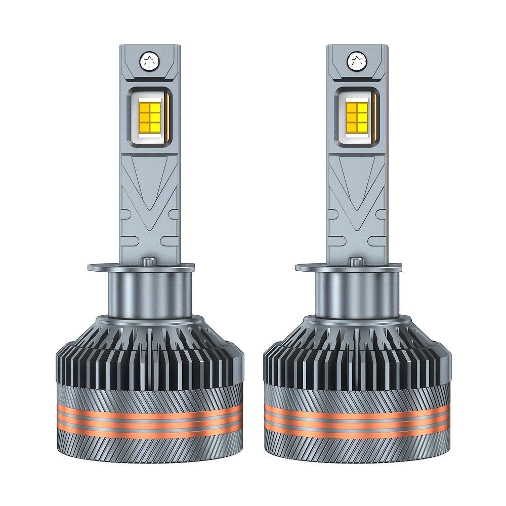 Set of 2 H7 LED Headlights, Compatible with 9005/HB3, 9006/HB4, 9012, H11, H4 and H1 Bulbs, Available in 6000K White and 3000K Yellow Dual Colors, with One-Key Switch, High Brightness CSP Chip, No Battery Included