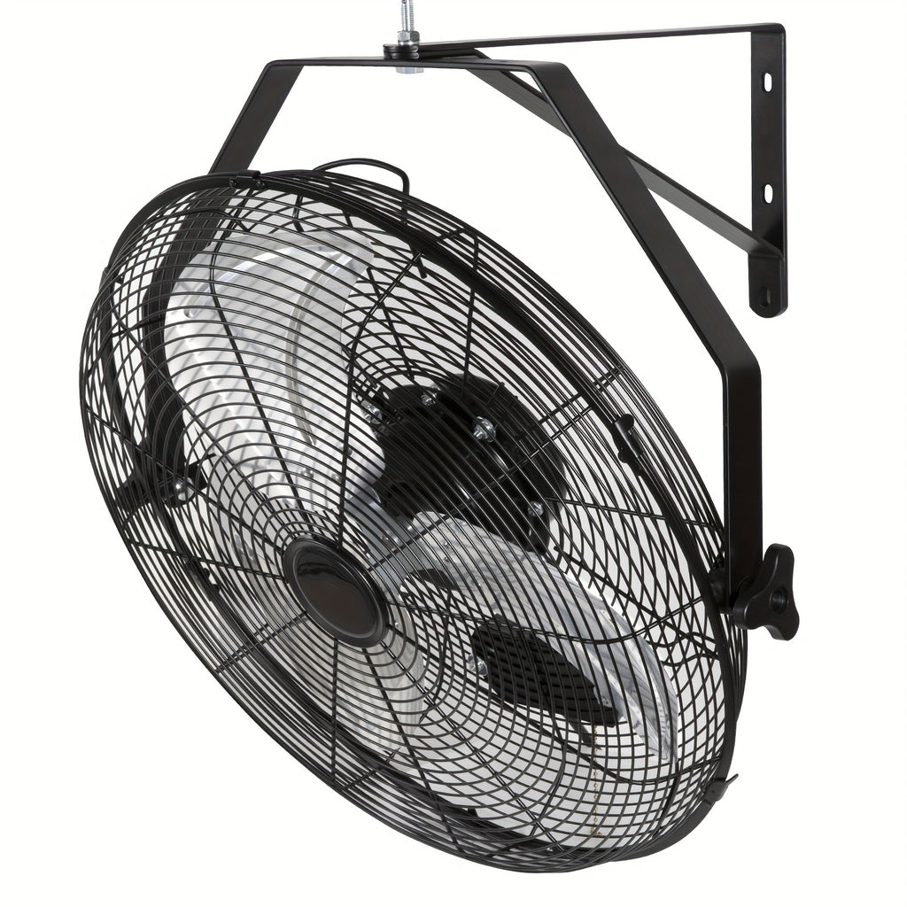 18 Inch Industrial Wall Fan, 3 Speed High Velocity, Metal Construction, Waterproof / Non-Waterproof Optional, Black, ETL Certified, Ideal for Warehouse, Greenhouse, Workshop, Courtyard & Industrial Ventilation | Multi-Mount Design | Metal Wall Fan