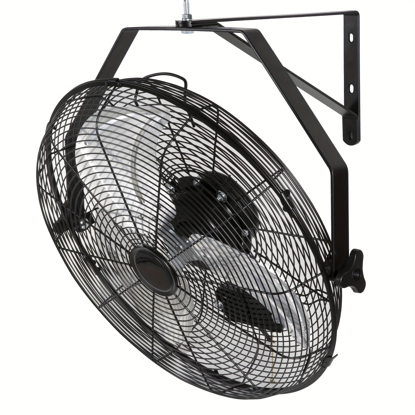 18 Inch Industrial Wall Fan, 3 Speed High Velocity, Metal Construction, Waterproof / Non-Waterproof Optional, Black, ETL Certified, Ideal for Warehouse, Greenhouse, Workshop, Courtyard & Industrial Ventilation | Multi-Mount Design | Metal Wall Fan