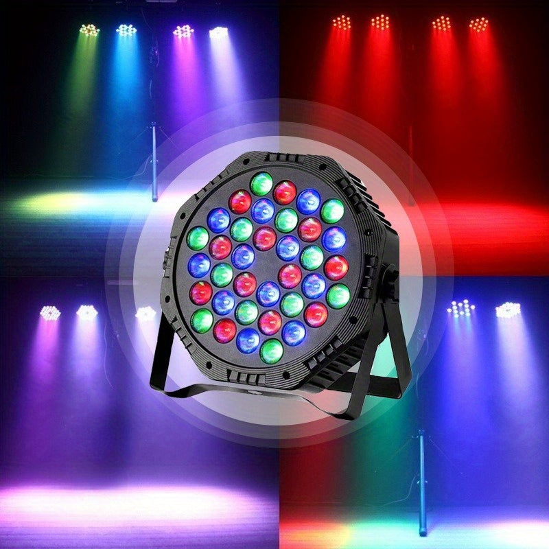 1 stage spotlight, Par light, 36 LEDs, RGB LED Par light party light, LED stage light, sound-activated color-changing Par light, DJ Par light for events, weddings, dance parties, wedding performances