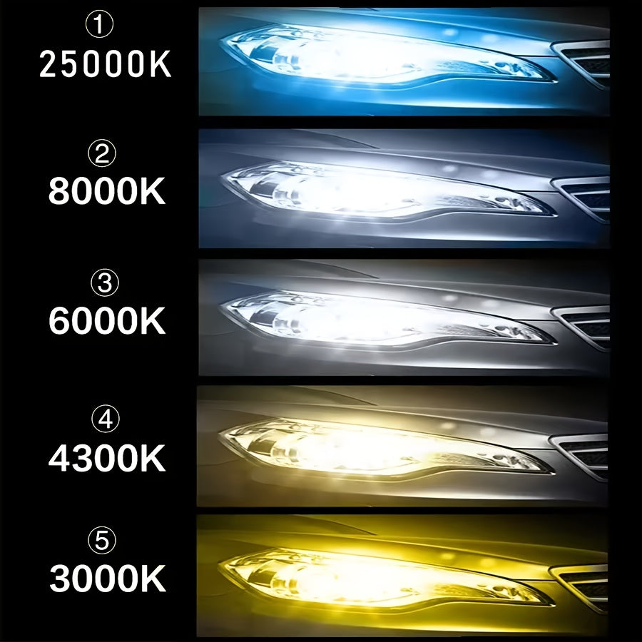 Erruson 2-Pack Dazzling Car Bulbs 9005/HB3 9006/HB4 H11 H4 H7 H1 High/Low Beam Dual-Use Turbo Light, 30000 Lumens 300W 3000K/4300K/6000K/8000K/25000K Car Light, 700% Brightness