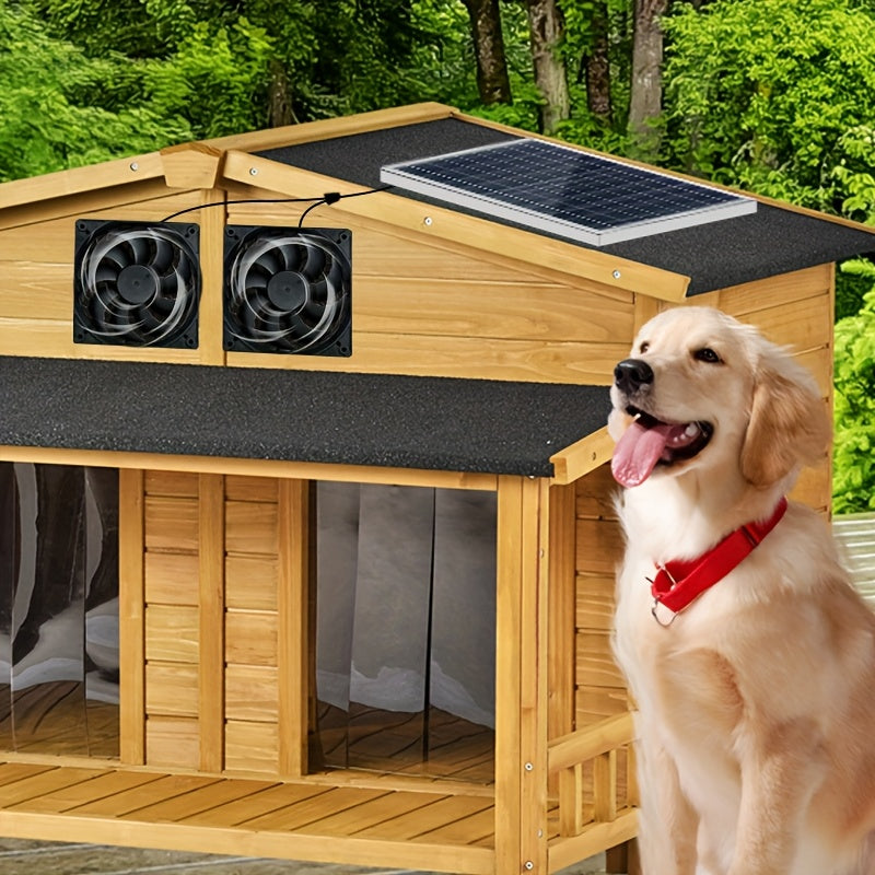 1PC Solar Panel for Courtyard, Villa, Chicken Coop, Pet House & Window Exhaust, Solar Panel with 1PC/2PCS Fan Kit, Battery-Free Operation