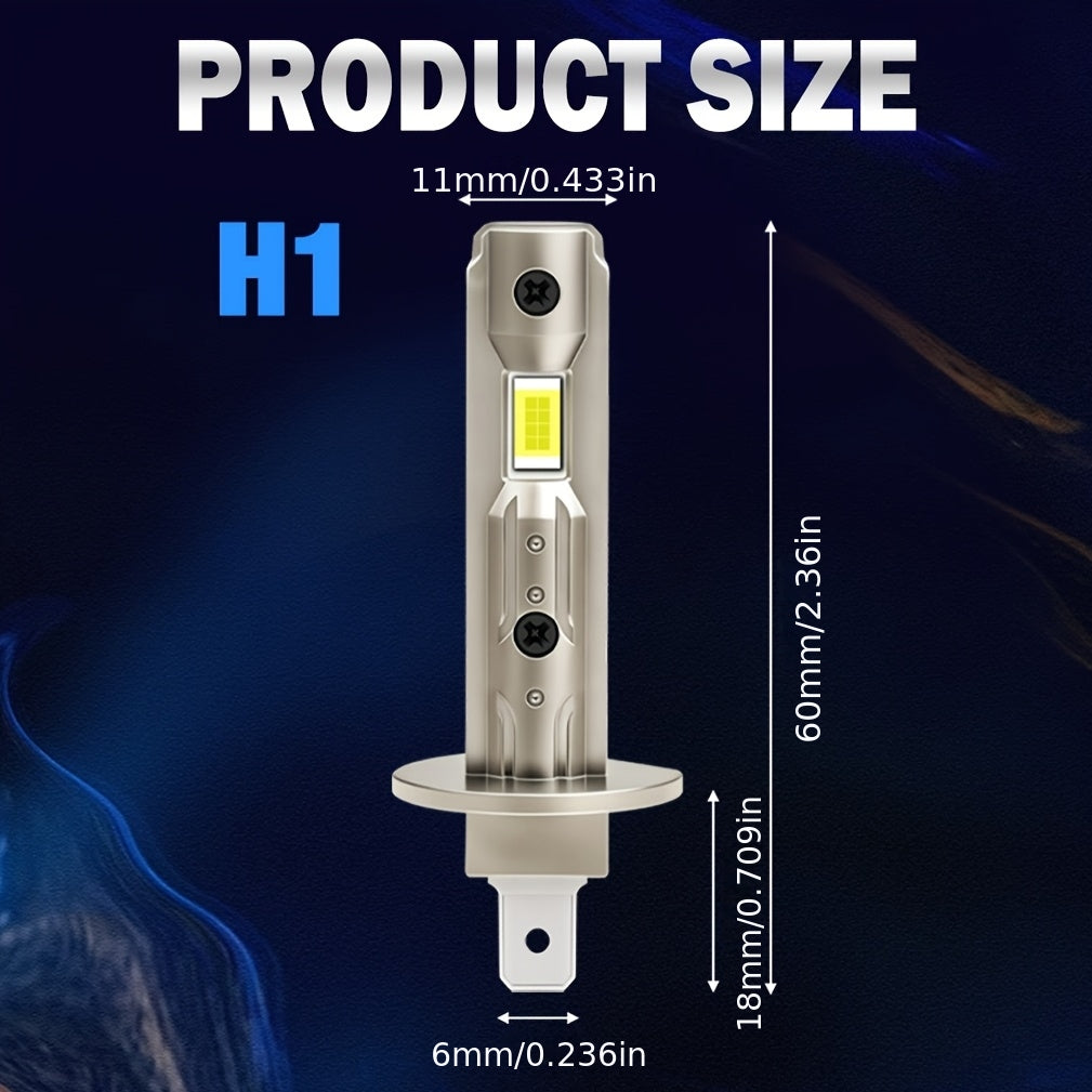 Xstorm 2Pcs 20000 Lumens H1 LED Mini Headlights Canbus H1 LED Light CSP for Car Headlight Fanless Daytime Running Light Car Fog Light 12V 6500K White Light