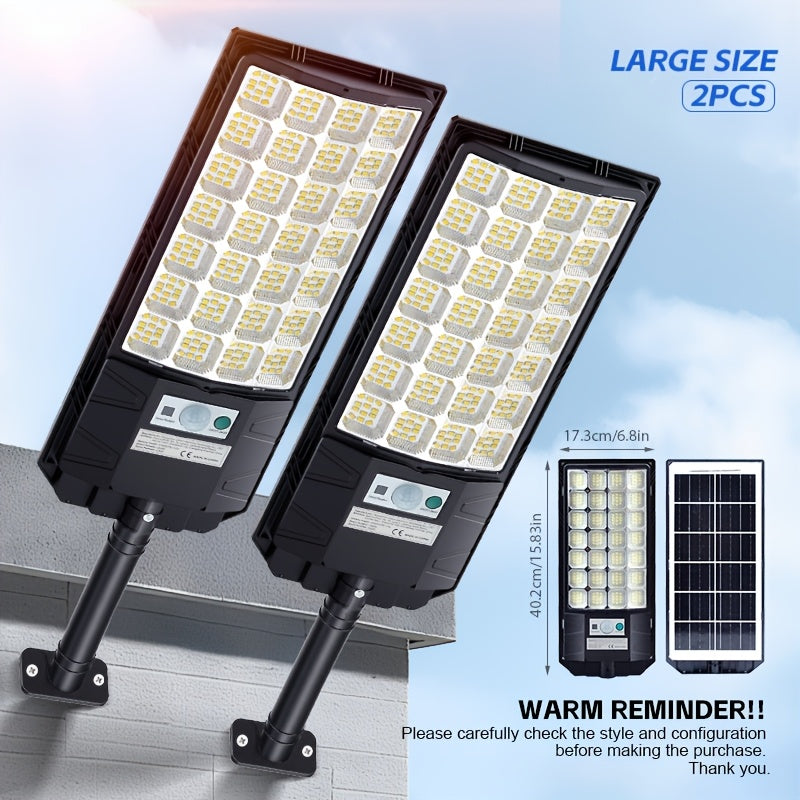 1 or 2 Pack - Super Bright Outdoor Solar Street Light, Easy Installation, Solar Exterior Wall Light for Garage and Courtyard (No Wiring Needed), LED Solar Light for Outdoor Eaves, Fences and Small Street Light - Dusk to Dawn