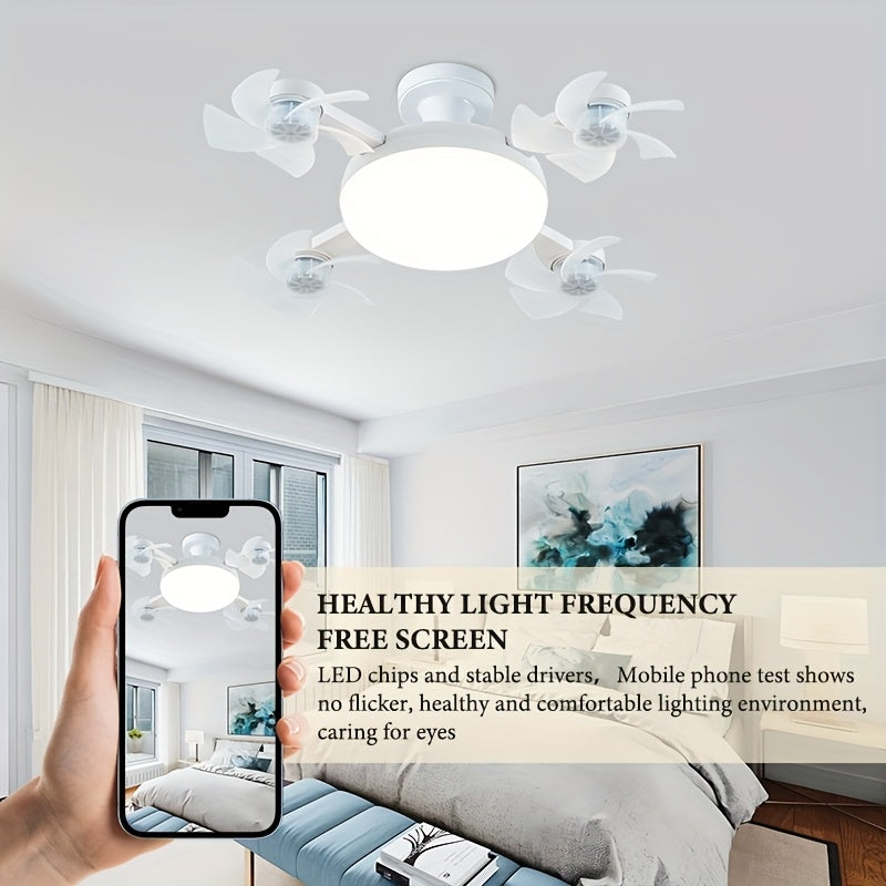 Ceiling Fan with Light, 3-Blade Ceiling Fan, E26 Socket, Dimmable Light, 3 Speed Levels, Flush Mount Ceiling Lamp with Remote, Decor for Bedroom Study, All Season Use