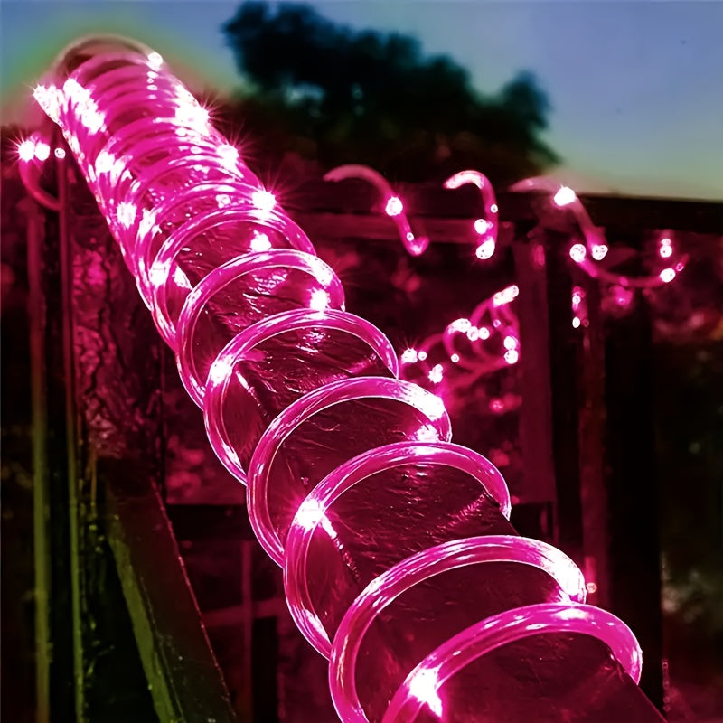 Solar LED string light, 50/100/200/300 Christmas fairy colorful tube lights, suitable for patios, gazebos, trampolines, pathways, swimming pools, garden decoration, Christmas parties, Halloween party decorations, Easter decorations