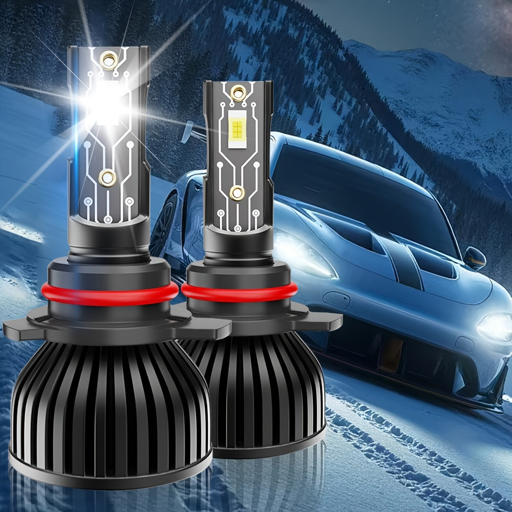 2 High Power Super Bright LED Bulbs H4/9003/HB2-C045 H7/H18/H1/H4/9003/HB2/H11/9005/H16/H9, 20000 Lumens, 6500K, 360° Beam Angle, Car Headlights, Plug-and-Play, 12V