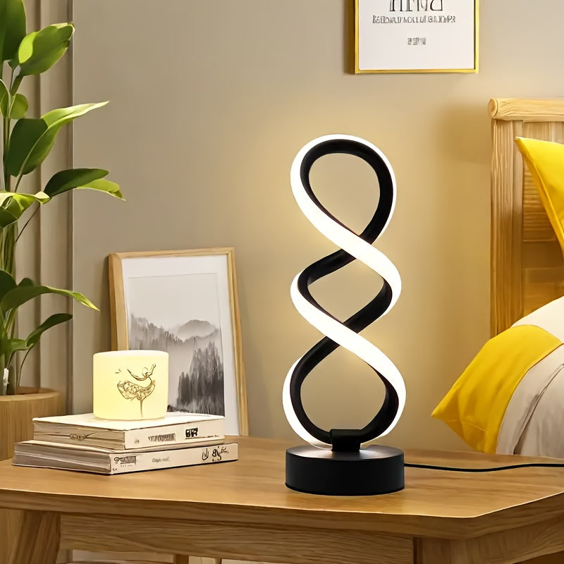 Classic retro spiral table lamp set (4/2/1-pack), three-color dimmable, USB powered, durable metal material, multi-room decorative light, suitable for bedroom, living room, study, hotel, office bedside lamp