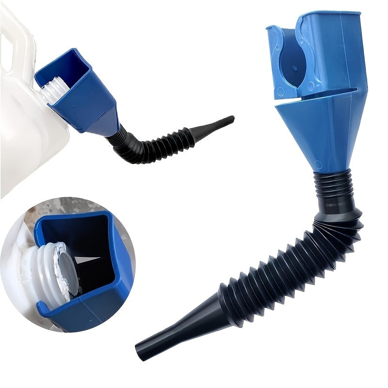 Portable Foldable & Extendable Oil Funnel with Quick Connect Nozzle – Durable ABS Material, Hands-Free Pouring for Cars, Trucks, Motorcycles – Cross-Border Compatible, Auto Oil Change Accessory, Square Mouth Design, Sturdy Construction