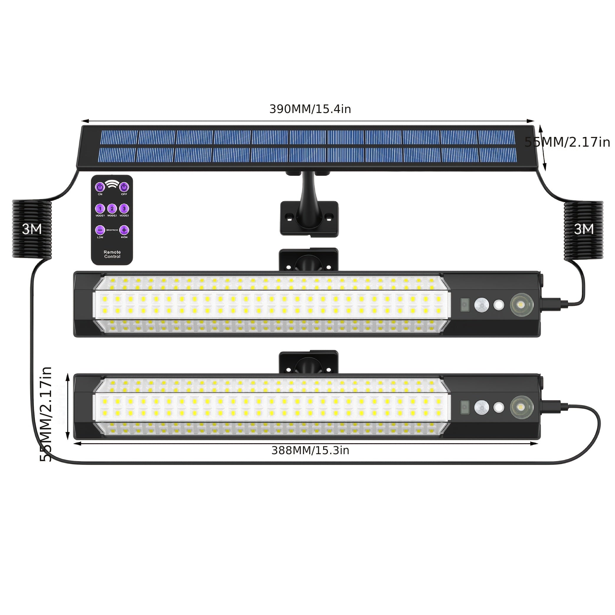 MYSLDR-1 Pack - 196/96 LED Solar Street Light Outdoor IP65 with Motion Sensor Dusk-to-Dawn High Brightness Commercial & Courtyard Security Light, Auto On/Off, Motion Sensor, Outdoor, Garden, Patio, Yard, Pathway Landscape