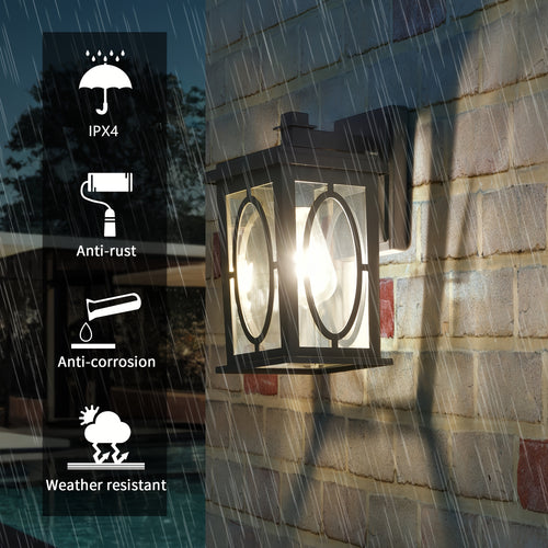1-Piece Die-Cast Aluminum Outdoor Wall Light, Modern European N-Shape, Mold-Proof, Rust-Resistant, Durable, Corridor, Garden, Door Lighting Wall Sconce