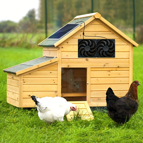1PC Solar Panel for Courtyard, Villa, Chicken Coop, Pet House & Window Exhaust, Solar Panel with 1PC/2PCS Fan Kit, Battery-Free Operation