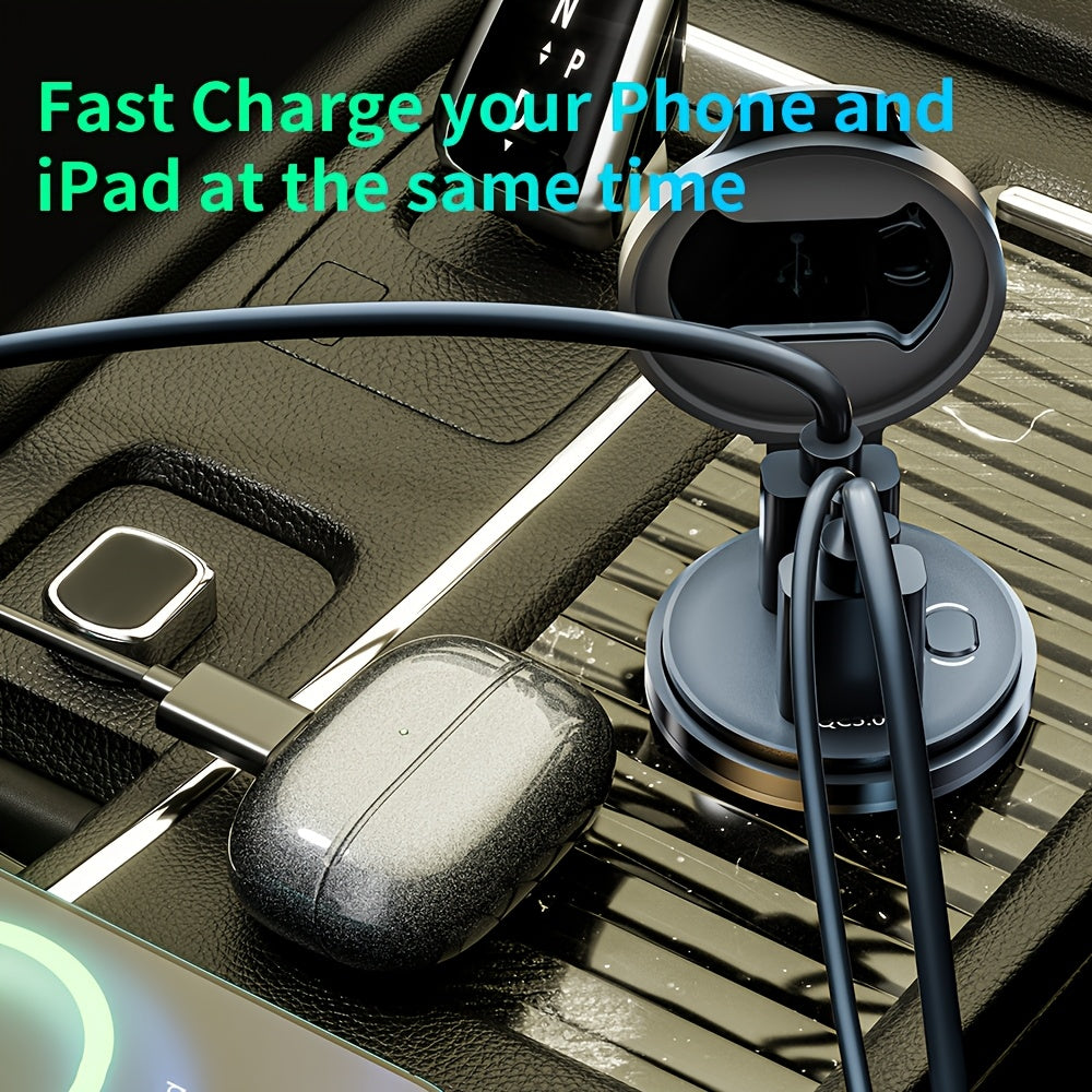 Versatile Car Charger - Features a Switch, Compatible with 12V/24V for Vehicles, Boats, Motorcycles, And Rvs - Portable, Includes Installation Tools|Stylish Design|Includes Voltmeter, Socket for Boat Charging, No Battery Included