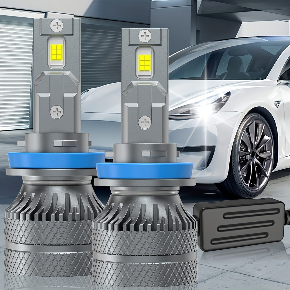 2PCS Super Bright Car LED Lights, 29500LM, Super Bright White Light, 9005/9006/9012, H1/H4/H7/H11 - Car Headlights, Plug-and-Play, Super Heat Dissipation LED Lights, No Battery, Driving Light, Spotlight