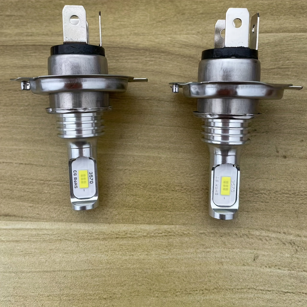 2 件装 H4 9003 3570 CSP 晶片 LED 头灯雾灯高/远光 6000K 白色 4300K 黄色 8000K 冰蓝色行车灯泡 DRL