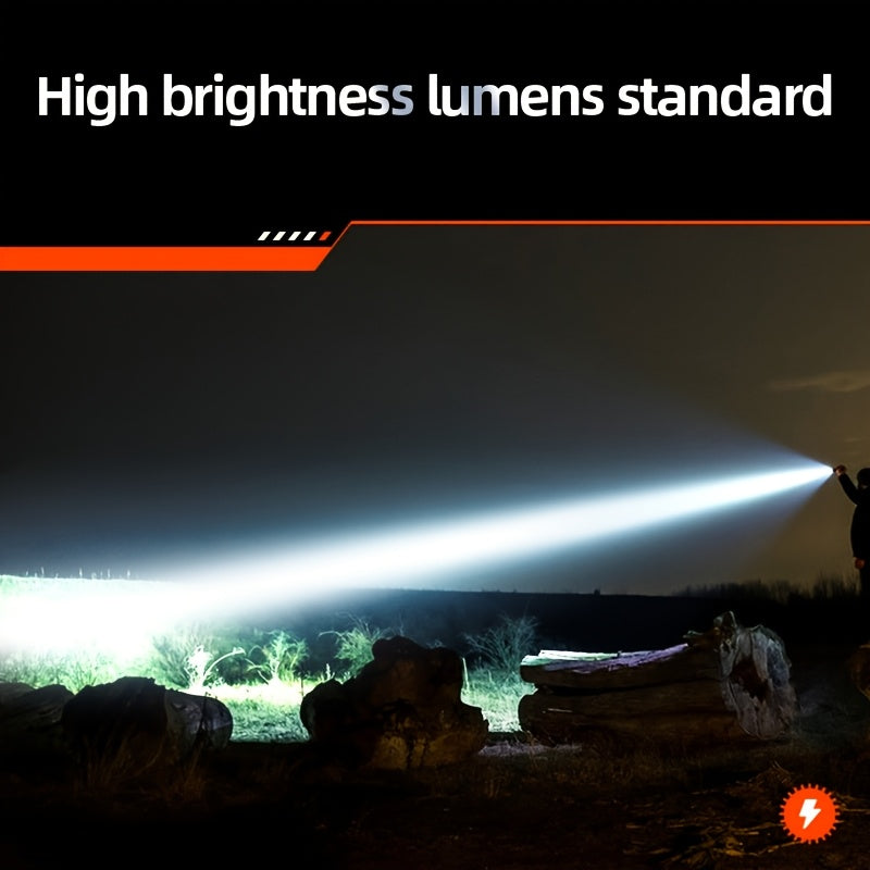 Philips Adjustable Focus Rechargeable Flashlight: Portable & Multifunctional with Telescopic Design. Equipped with a large-capacity lithium battery, rechargeable, long-distance lighting