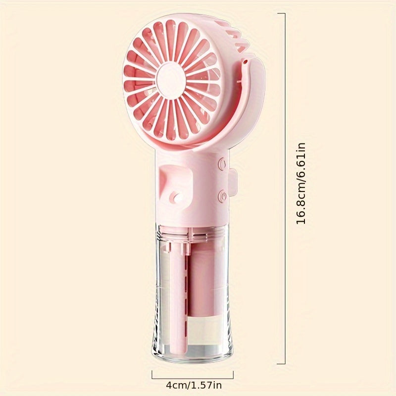 Handheld Spray Fan Desktop Humidifying Fan, Outdoor Portable Mist Cooling Mini Fan with 4 Speed Adjustment