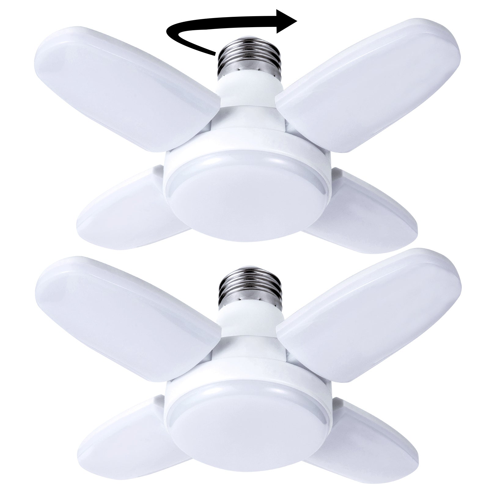 2 mini fan blade LED bulbs 35 watts (150W equivalent), E26 base 6500K daylight mini LED bulb, ultra-bright bulb, transformable LED bulb for workbench porch basement, LED garage light