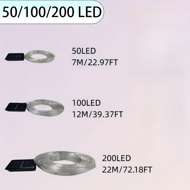 1 件户外太阳能灯管，22/39/72 英尺 50/100/200 LED 灯串，8 种模式花园绳灯装饰婚礼圣诞节万圣节复活节感恩节，露台门廊游泳池圣诞树，派对户外装饰灯，持久续航防风防雨