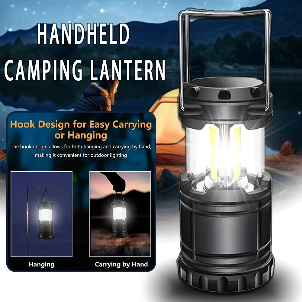 1 LED Camping Light, Ultra-Bright COB Foldable Flashlight, Portable Emergency Light (AAA Batteries Not Included)