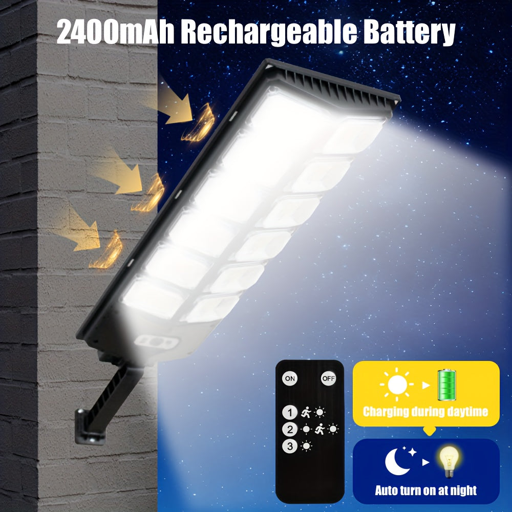 1 Pack | 504/168LED Large Solar Street Light | Ultra Bright | Energy Saving | Three Lighting Modes | PIR Motion Sensor Function | IP65 | Dry Battery Remote Control (Batteries Not Included) Christmas Stocking Stuffer | Garage | Corridor |