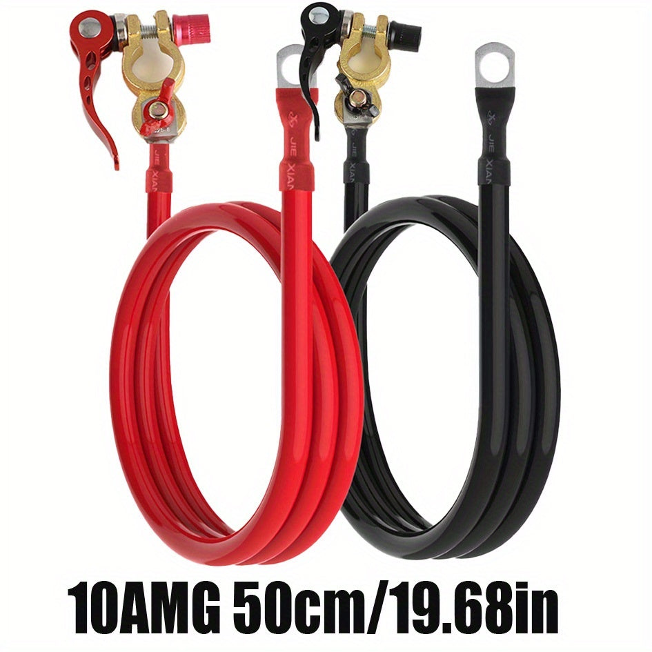 Automotive Battery Terminal with 10AWG Lead Wire – Suitable for Car Battery Tools, Battery Inverters, Positive/Negative Connections, and Jump Starter Terminals for Car, Truck & Motorcycle Batteries. Brass Construction, No Battery Required
