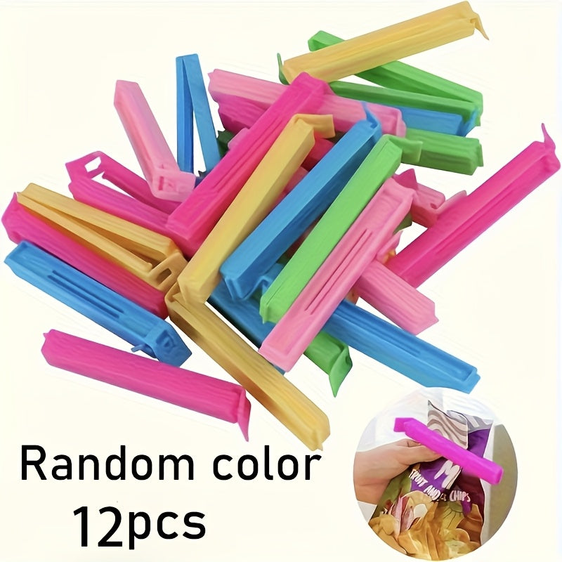 12/24 Plastic Food Bag Clips – Reusable Sealing Clips, Moisture-Proof & Dust-Proof Freshness Keeper, Kitchen Storage Box & Organization Accessories