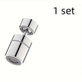 1 Set Anti-Splash Faucet with 360° Swivel Spout, Dual Flow Mode (Swivel & Fixed), Water-Saving Design, Single Hole Mount for Kitchen & Bathroom Sink, US/EU Standard, Chrome Finish, Easy Install