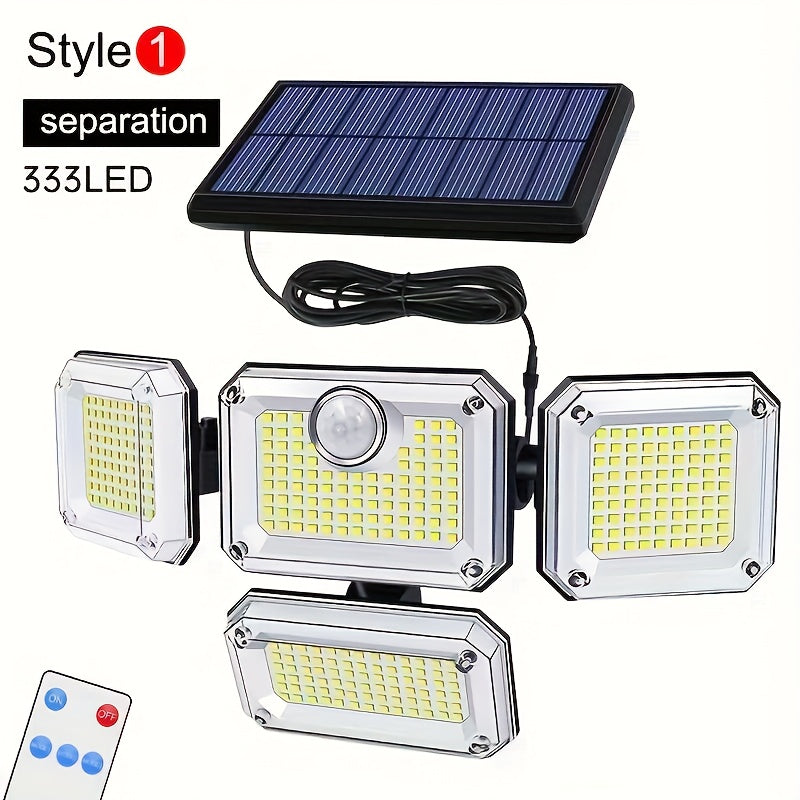 1-Piece 20W Ultra-Bright Solar Wall Light, 122 LED IP65 Outdoor Indoor Solar Garden Light, Adjustable Lamp Head with Wide Lighting Angle