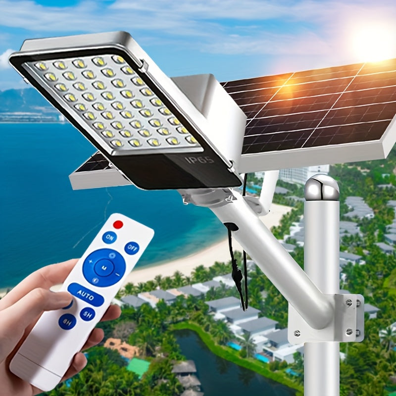 Solar Super Bright Street Light, 18000mAh Battery, Waterproof Garden Light, Remote Control, Perfect for Parking Lots, School Basketball Courts, Courtyards, Gardens, Villas, Outdoor Solar Light with Remote Control