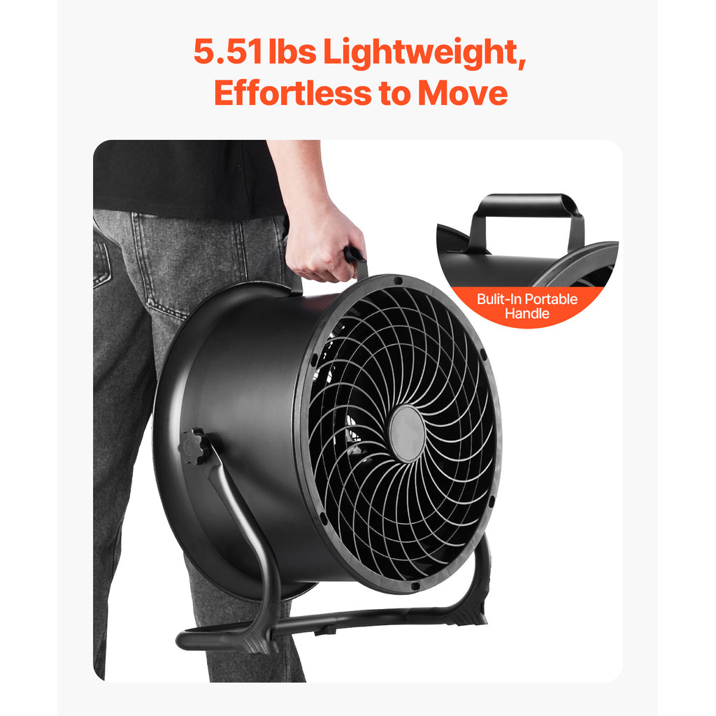 VEVOR 14-20 Inch Floor Fan, 3 Speed, 360° Adjustable Tilt, High Speed Industrial Fan, 1/2 Pack