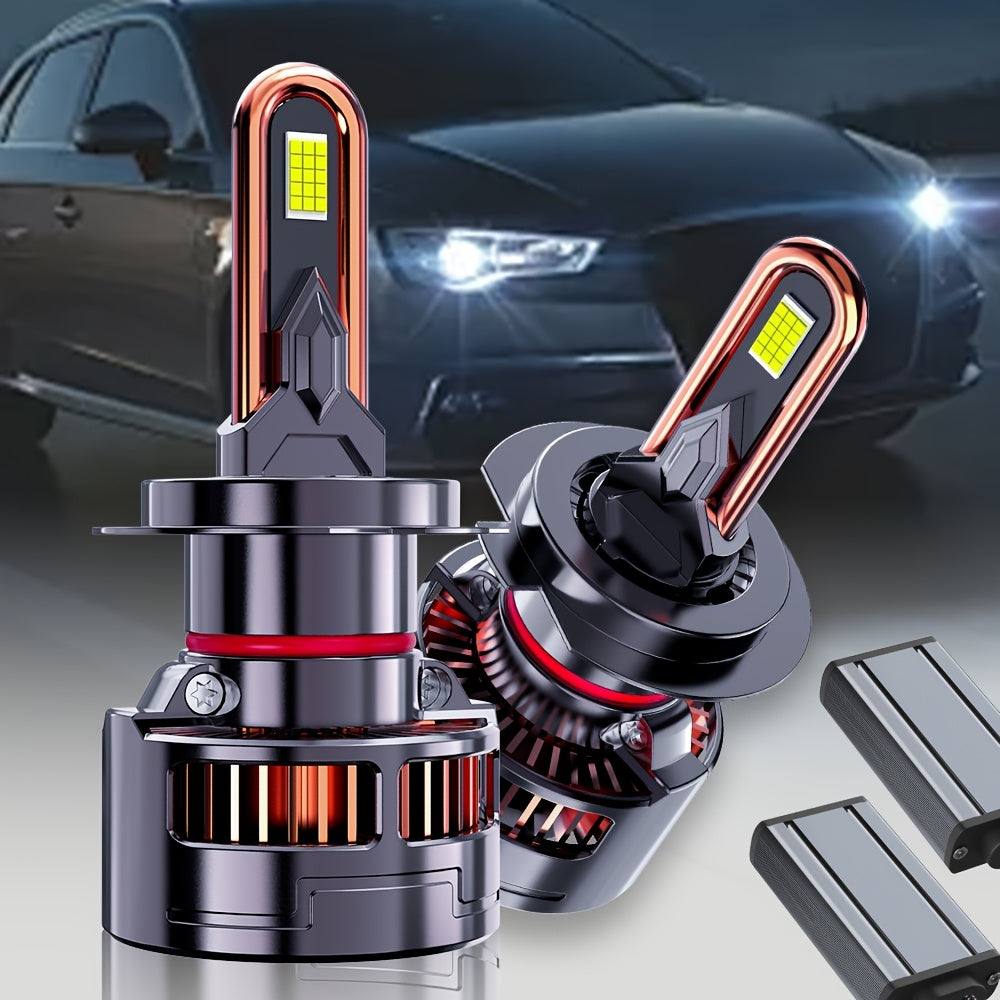 2-Pack H4 LED Car Headlight Bulbs | 60,000 Lumens, 280W, Compatible with H1, H4/9003/HB2, H7/H18, H11/H9/H8, 9005/HB3, 9006/HB4