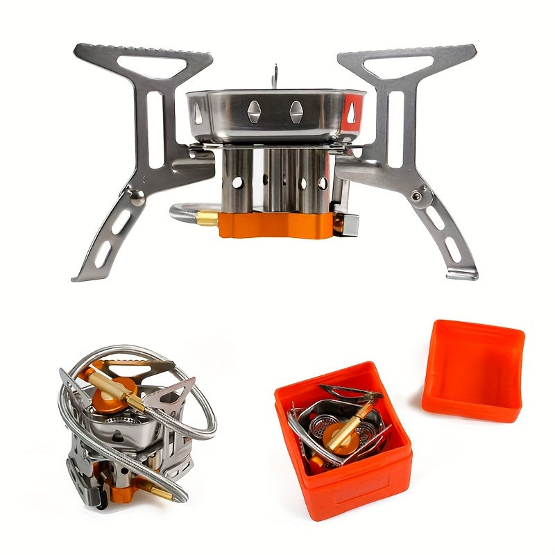 3500W/6800W Windproof Camping Stove, Camping Gas Stove Without Gas Canister Adapter, Fast Ignition, Suitcase Style, Portable Foldable Stove, Ideal for Outdoor Backpacking, Hiking and Picnic