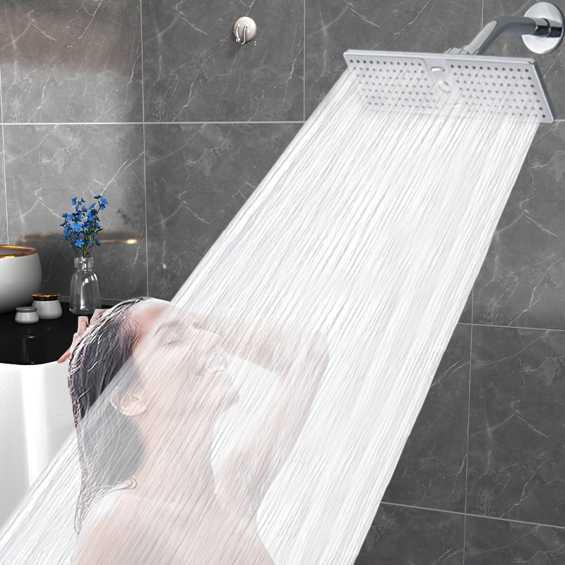 1pc ABS High Pressure Shower Head - Ceiling Spray Top Bathroom Fixed Shower Head, High Flow Rain Shower Head, Bathroom Decor, Comfortable Shower Experience