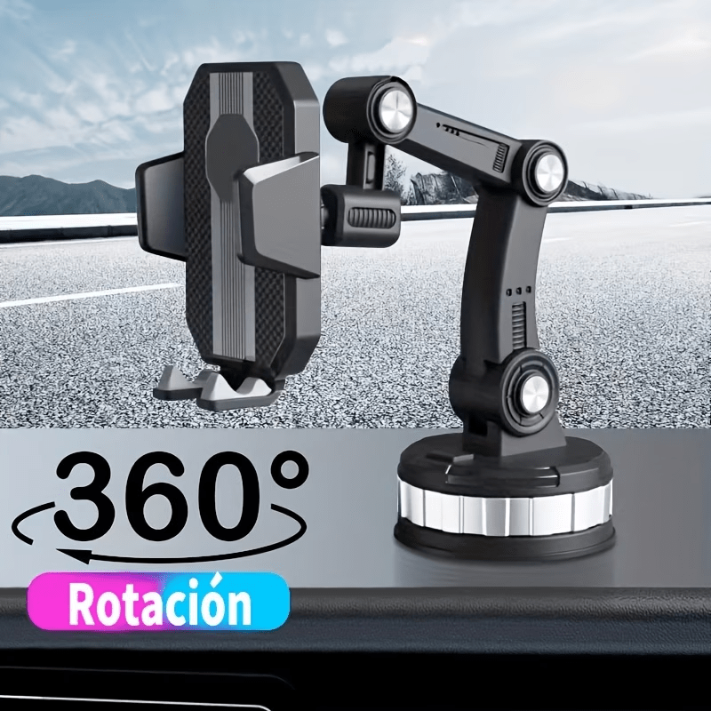 Flexible Arm for Easy Navigation & Hands-Free Phone Operation – Universal Car Phone Mount – Sturdy Suction Cup Base for Dashboard
