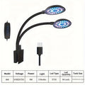 USB Aquarium LED Light, Clip-On Fish Tank Lamp, Full Spectrum Adjustable Brightness Plant Grow Light, 360° Rotatable Decorative Lamp