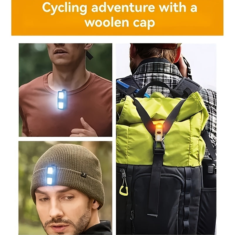 Rechargeable Clip-On Flashlight with Hands-Free Running Light & Dog Walking Feature – Illumination, Adjustable Beam, Low-Light Design for Night Hiking, Camping & Everyday Carry