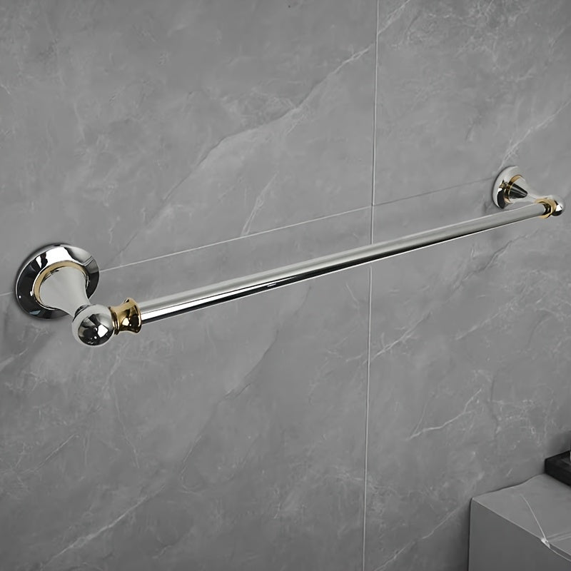 1pc Bath Towel Rack - 304 Stainless Steel Towel Bar, Wall Mount Single Rod, 60cm/24inch Length, Clothes Drying Rack, Thickened Material, Available in Polished & Painted Finishes