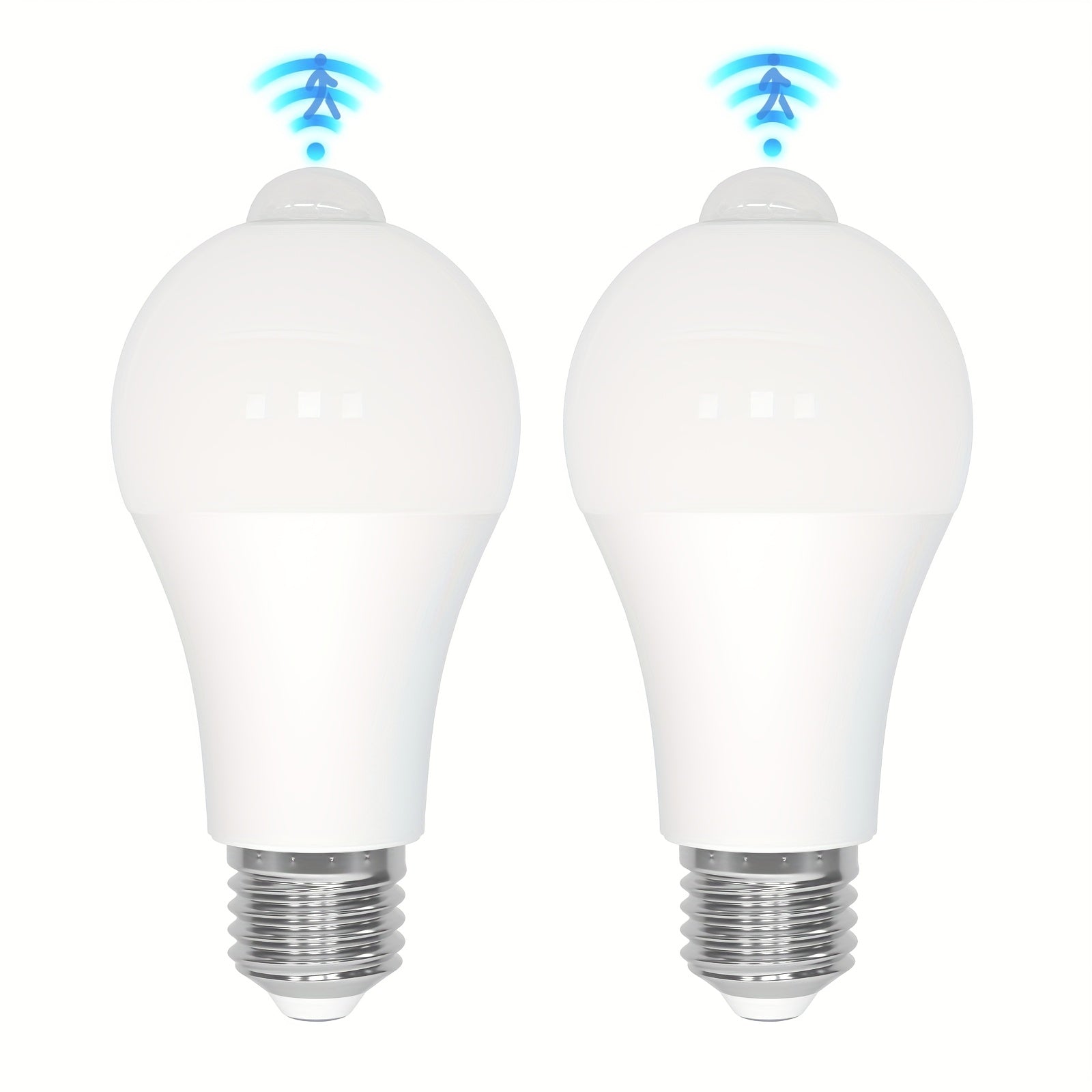 2-pack E26 screw base A19 sensor LED bulb 9W 3000K warm white light - automatic on/off plug-and-play, no additional wiring required | suitable for basements, wardrobes, storage rooms