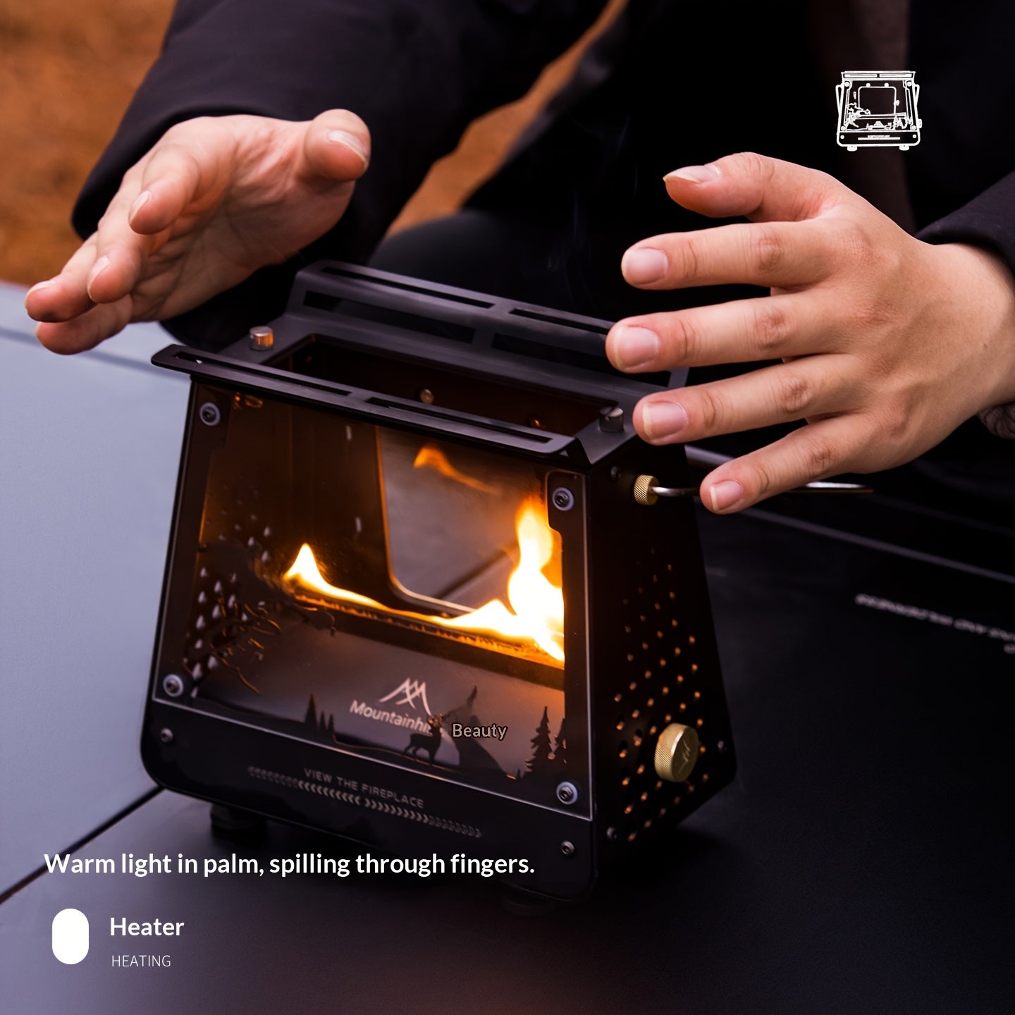Portable Camping Stove – Heater Designed for Tent Heating, Outdoor Cooking, BBQ, Campfire, Fire Pit & Open-Fire Heating. Multi-Functional Stove for Camping, Hiking, Picnic, Travel & Outdoor Activities. For Cooking Only/