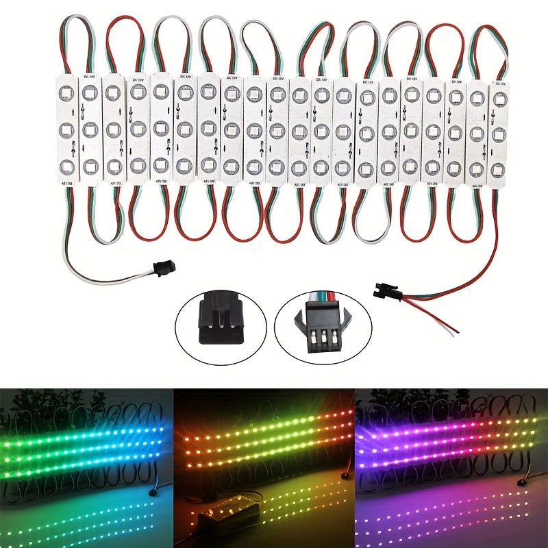 5050 RGBW LED light strip - WS2811 programmable color-changing strip, with button control, 12V commercial/home use suitable for TV backlight, holiday decoration and luminous text display