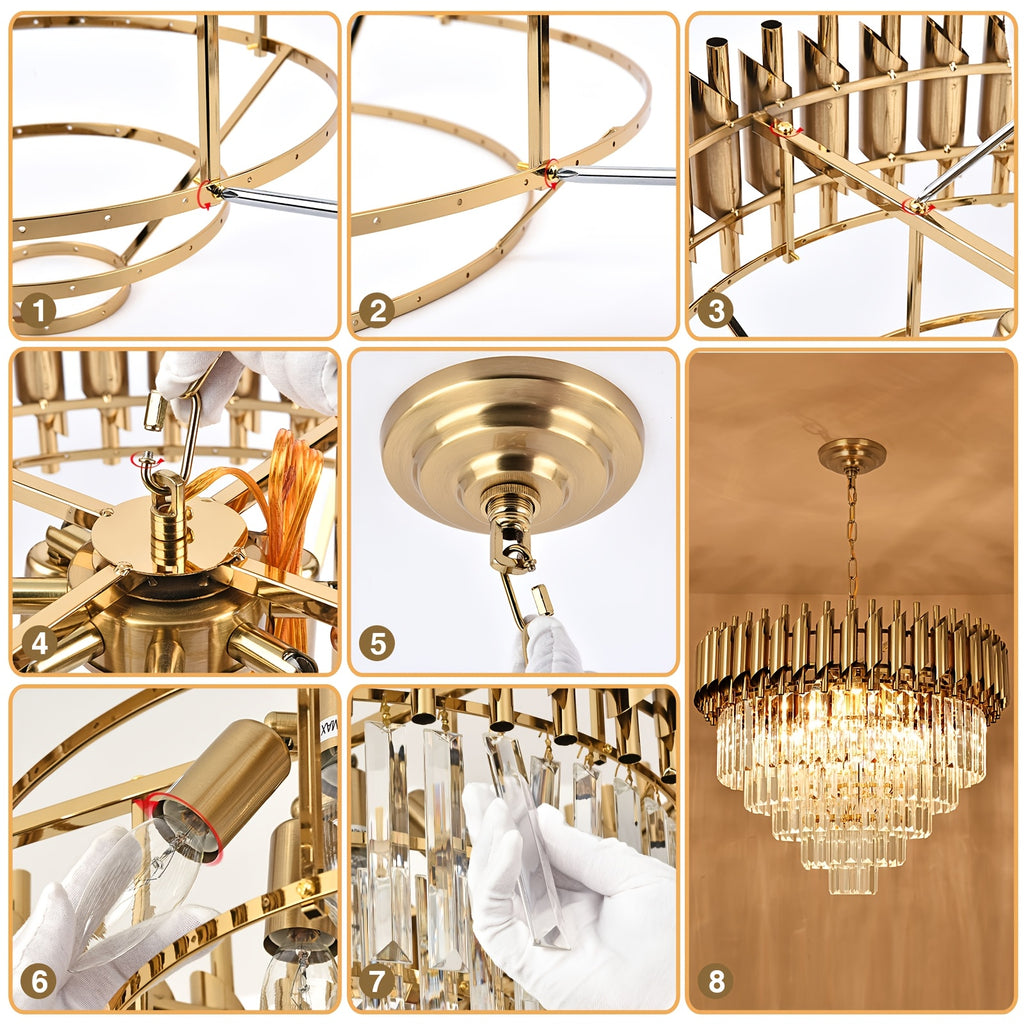 600 large gold crystal chandelier