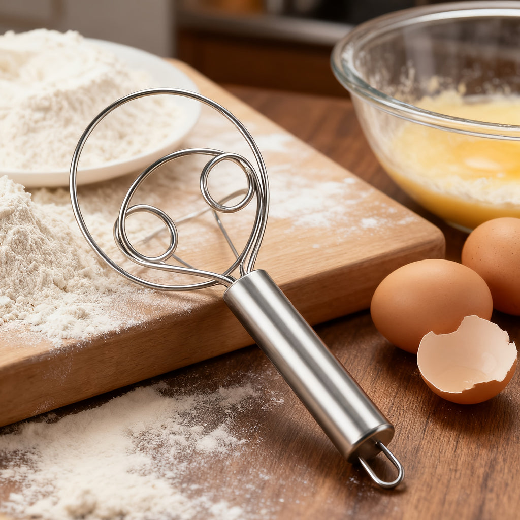 Manual Dough Mixer, Multifunctional Stainless Steel Dough & Egg Beater Stirring Stick, Ideal for Pasta, Mashed Potatoes, Kitchen Gadget & Gift