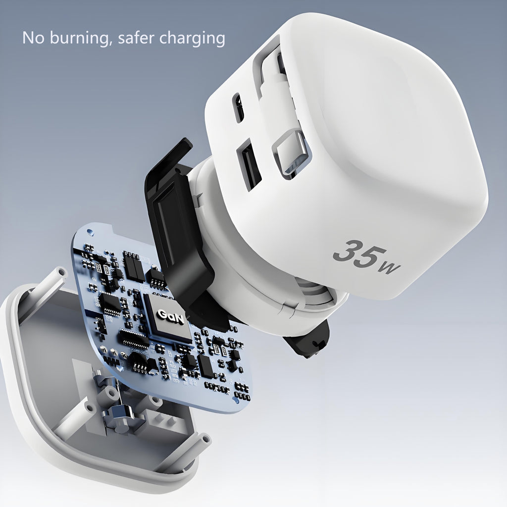 Compact And Extendable Charging Plug, 35W Quick Charger Featuring an 31.5inch Retractable Cable, Compatible with Various Smartphones, Ideal for Travel