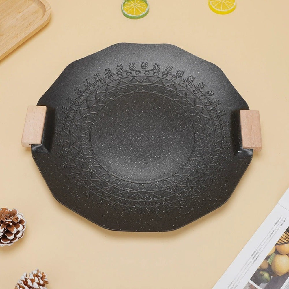 Garden BBQ Grill, Outdoor Camping Pot, Hexagonal Diamond-Shaped Cassette Grill, Medical Stone Non-Stick BBQ Grate, Grill, Frying Pan, Open Flame Stove Compatible with Induction Cooktop